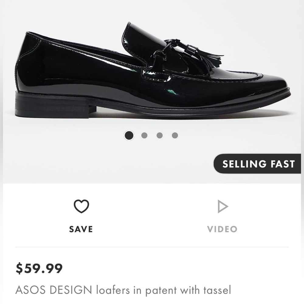 ASOS Patent Leather Loafers with Tassel